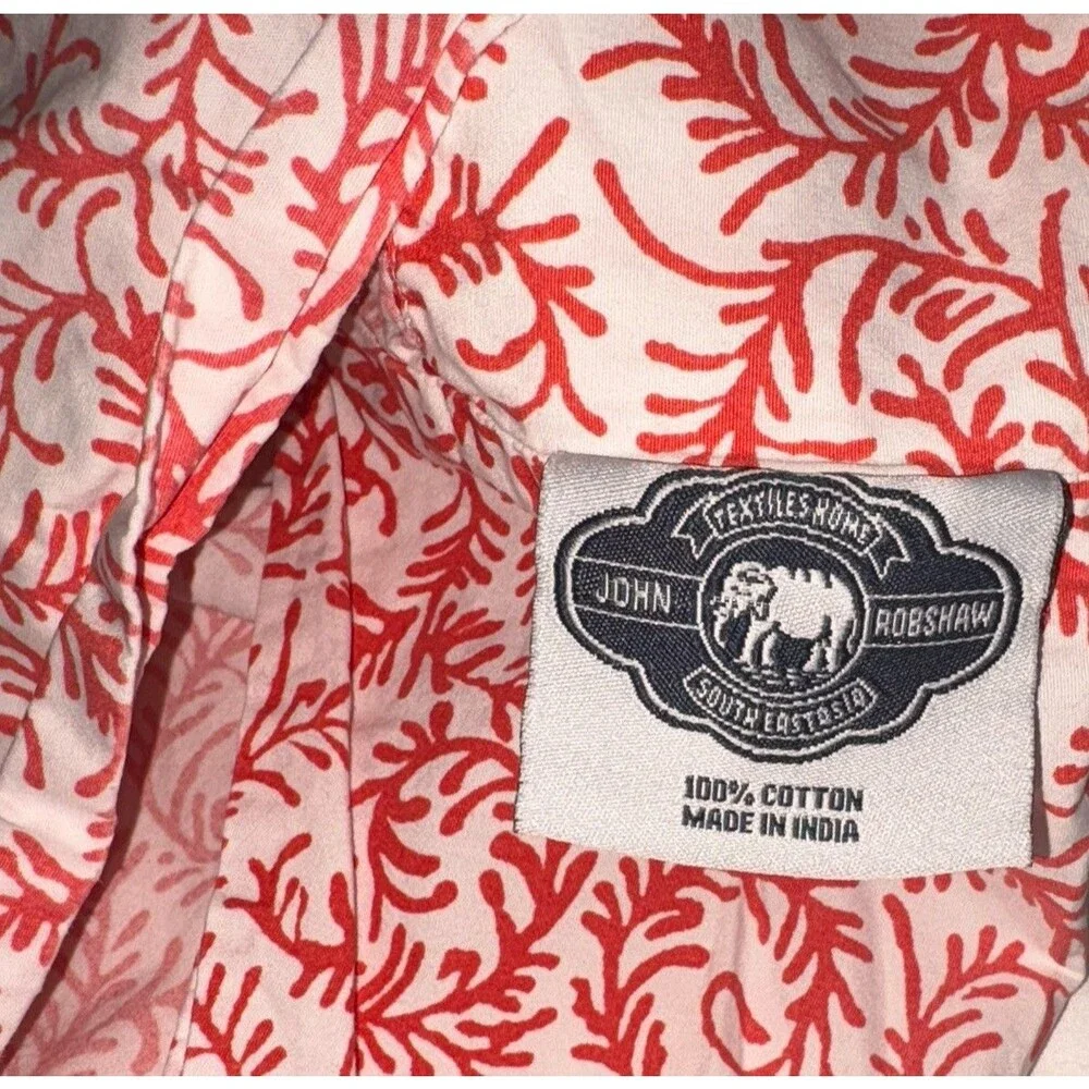 John Robshaw Pillowcases / Shams Standard Size  Cotton Diggi Coral Red Set of 2